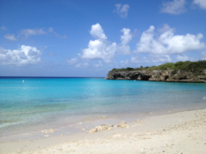 crystal clear picture of the ocean and sand from a spring break location