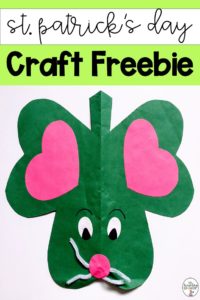 st. patrick's day craft of a 3 leaf clover mouse