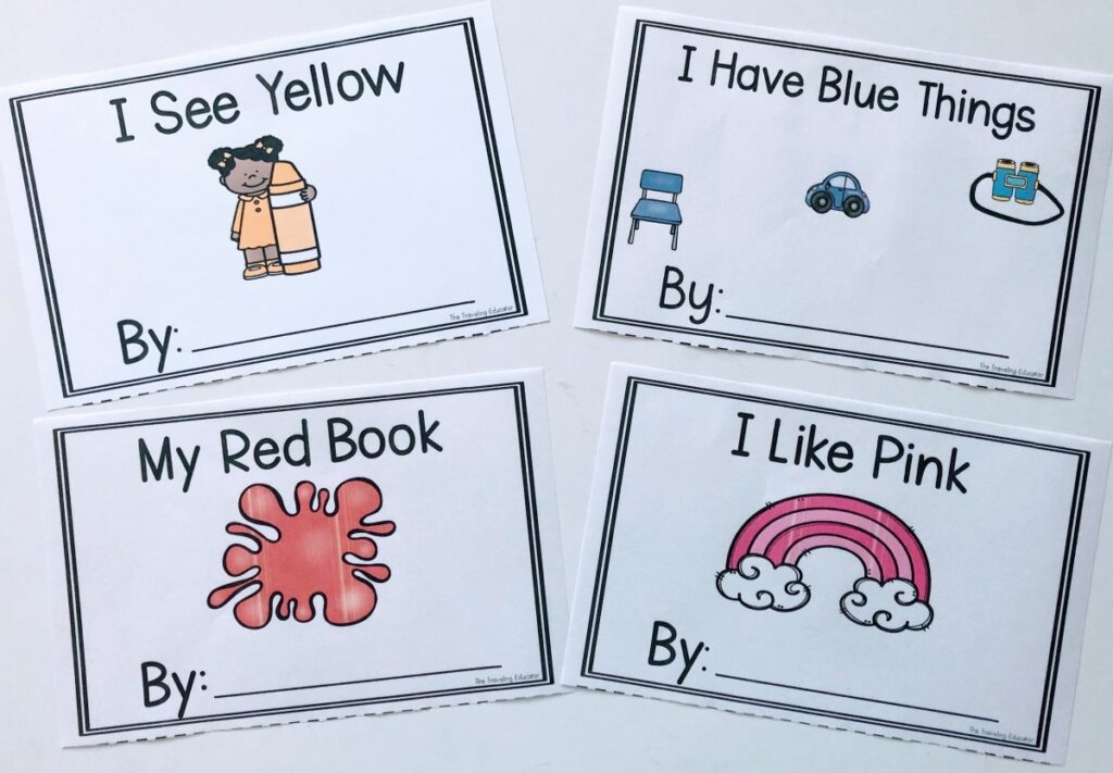 picture of 4 color sight word books for kindergarten