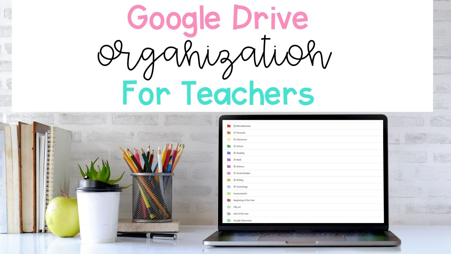 Google Drive Organization For Teachers: Adding color-coded-folders to organize your Google Drive.