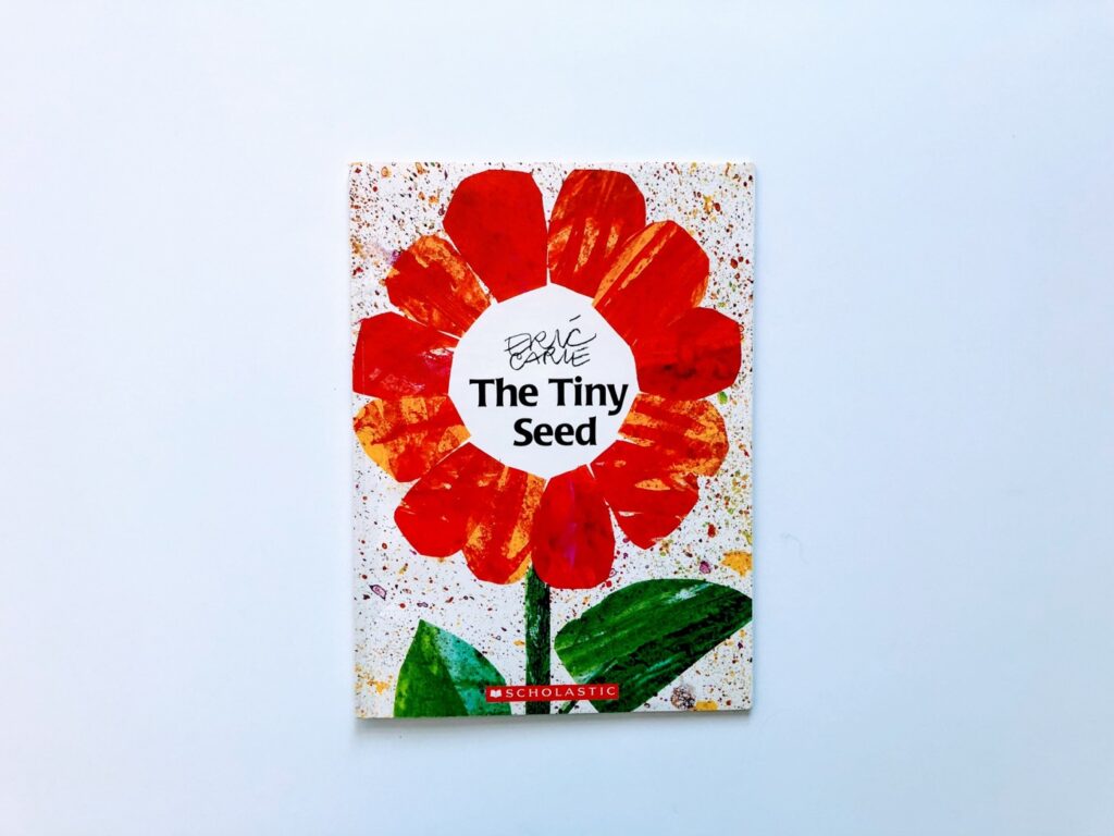 A picture of the book, The Tiny Seed, by Eric Carle