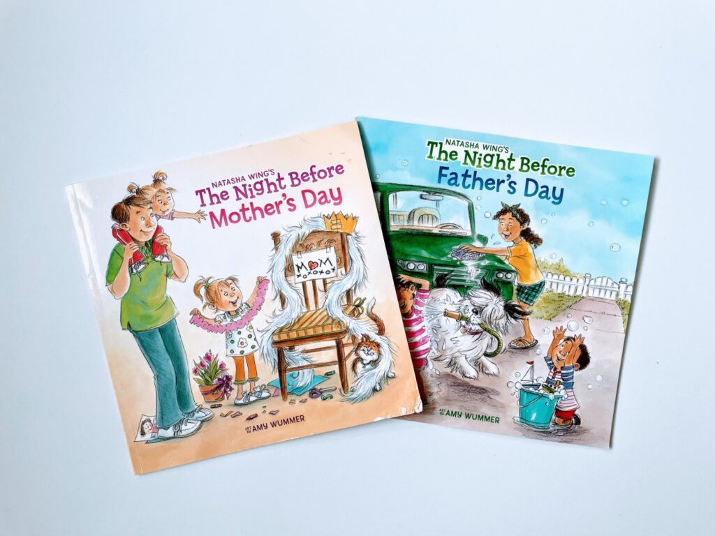 A picture of two book from list of my favorite Mother's and Father's Day Children's Books