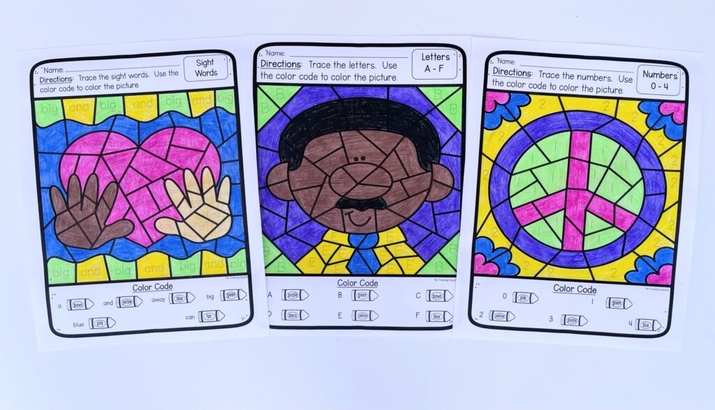 Martin Luther King Jr. Coloring activities