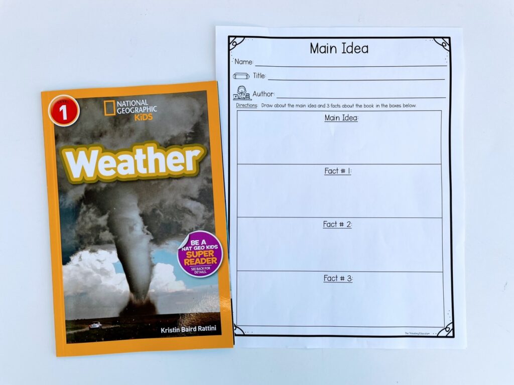 Here's a pictures of a Weather book and a free reading graphic organizer that you can use with your students.