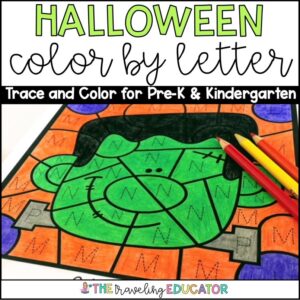 A picture of a Halloween Color by Code Worksheet