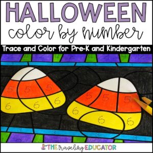 A picture of a color by Code Activity for Halloween